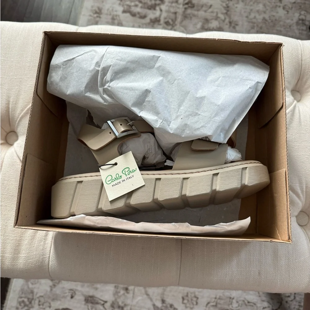 NEW Carlo Pera Genuine Italian White Leather‎ Shoes Size 9